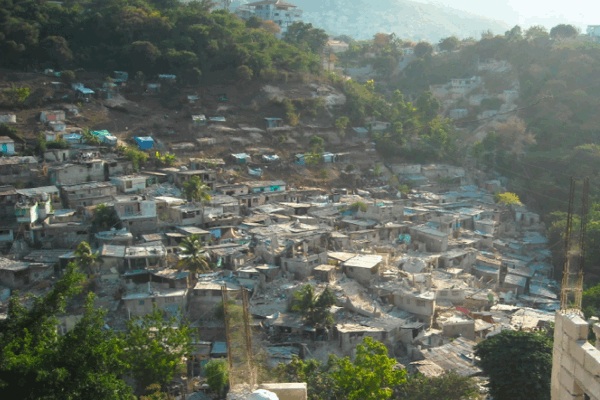 Haitian valley Homes destroyed in Haiti earthquake.