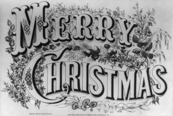 vintage merry christmas graphic