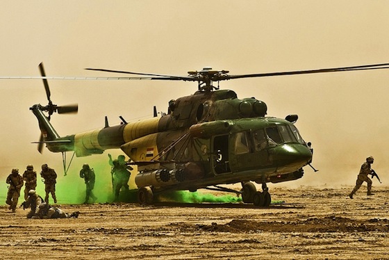 Iraqi soldiers Iraqi helicopter