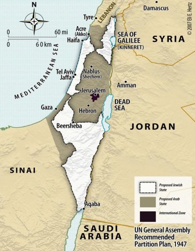 1947 UN partition map of palestine gaza west bank