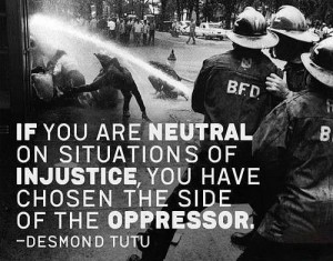 Desmund Tutu neutral injustice