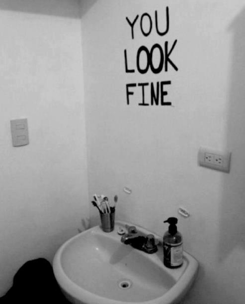 Bathroom with no mirror