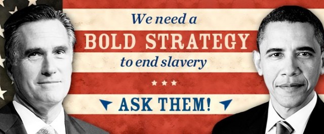 Human slavery banner