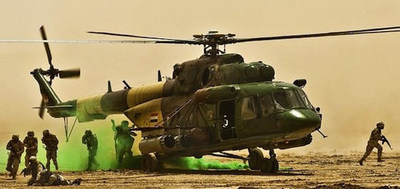 Iraqi soldiers Iraqi helicopter
